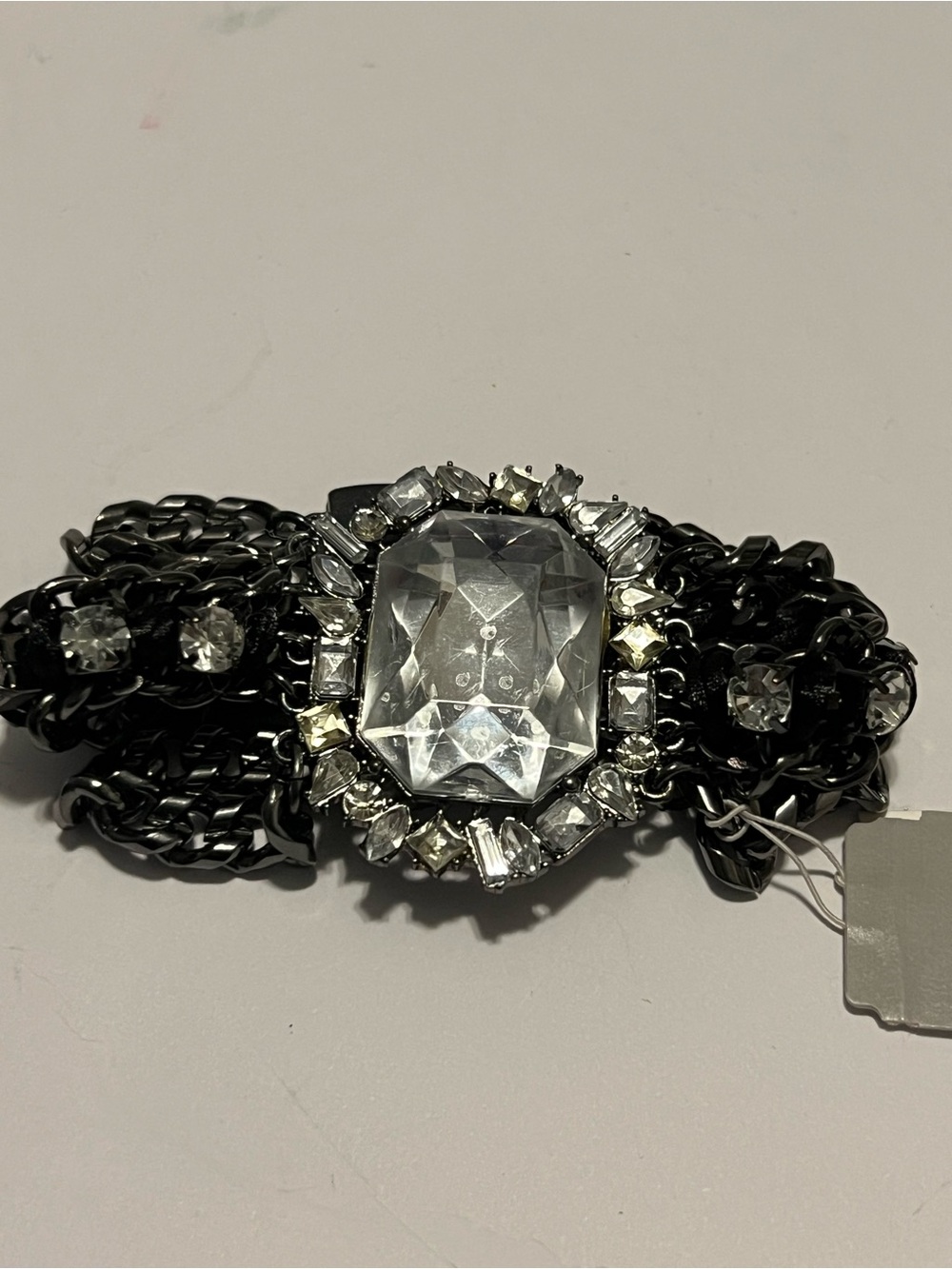 Black Chain Crystal Cluster Bracelet